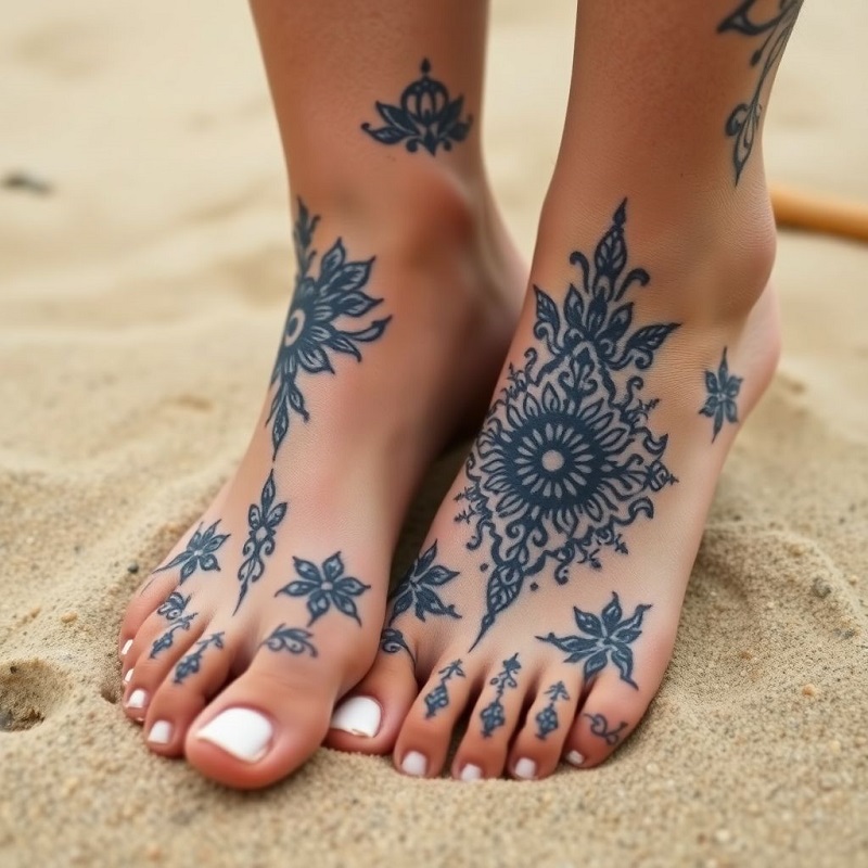 Trendy Feet Tattoo